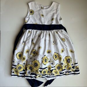 Hartstrings Girls Yellow Flower Dress - Size 5 (Used)